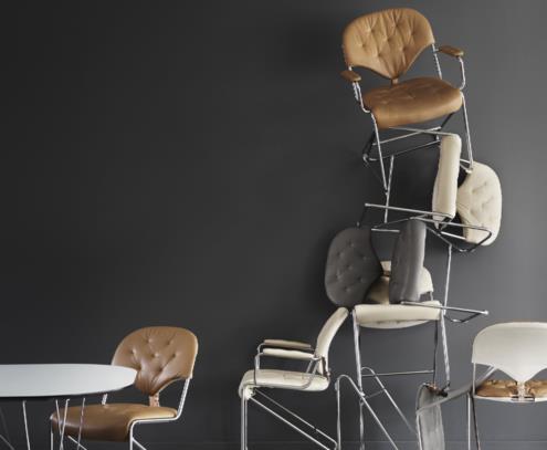 Fotel Sam chrom naturale camel