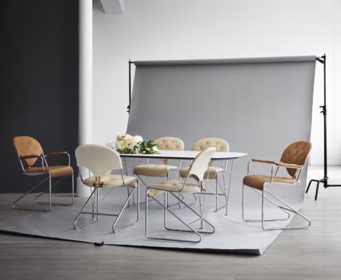 Krzesło Sam chrom naturale perle